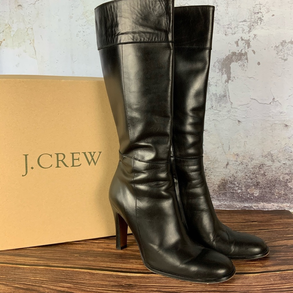 J. Crew Leather Heeled Boots 7
